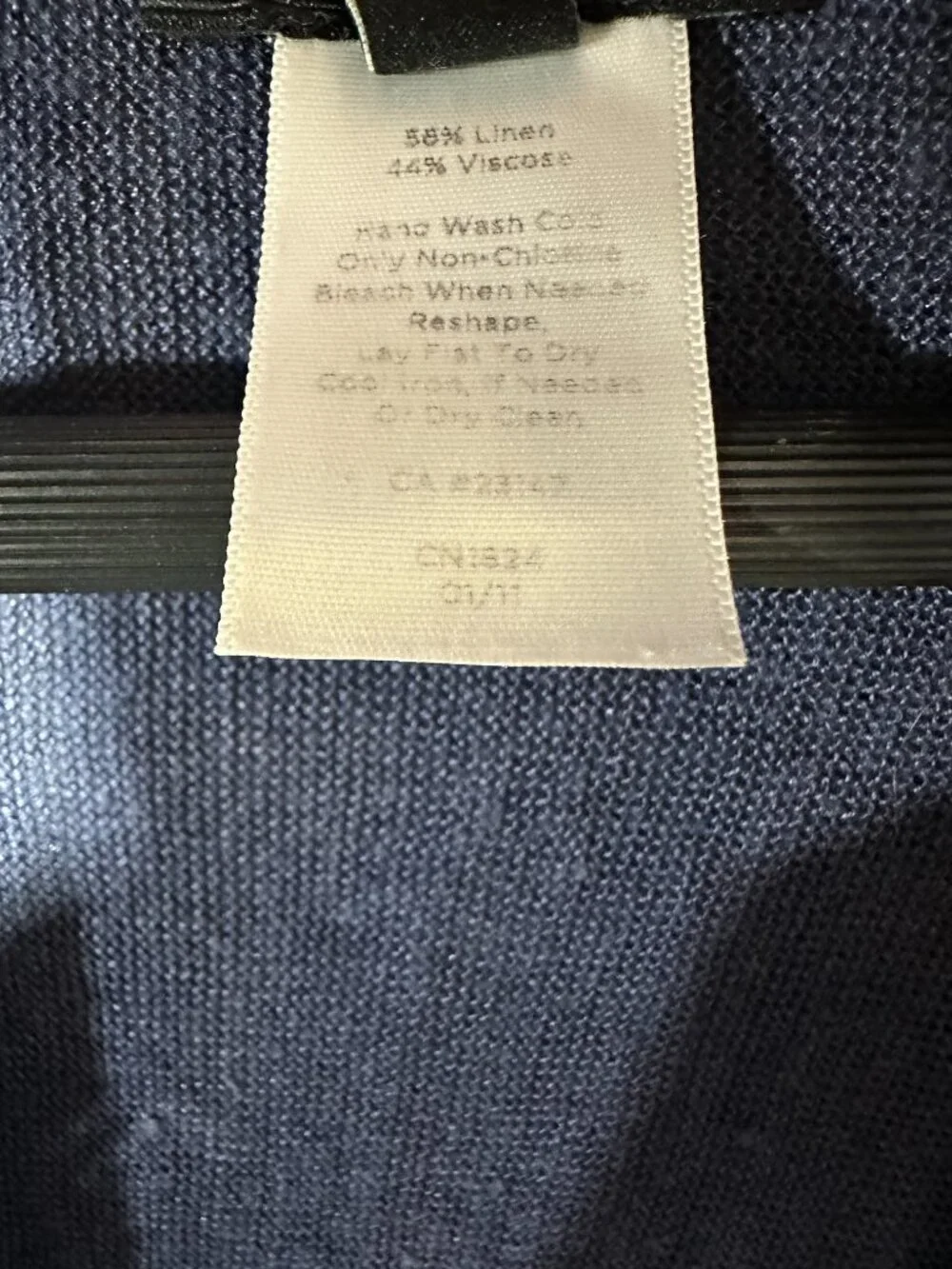 Talbots Sweater Womens Petite Blue Linen Stretch Open Cardigan Long Sleeve Knit